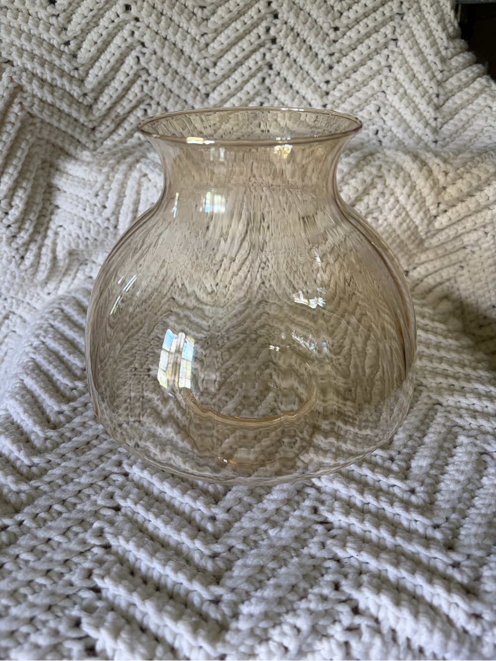 Smoky Amber Glass Oil Lamp Chimney - Unbranded